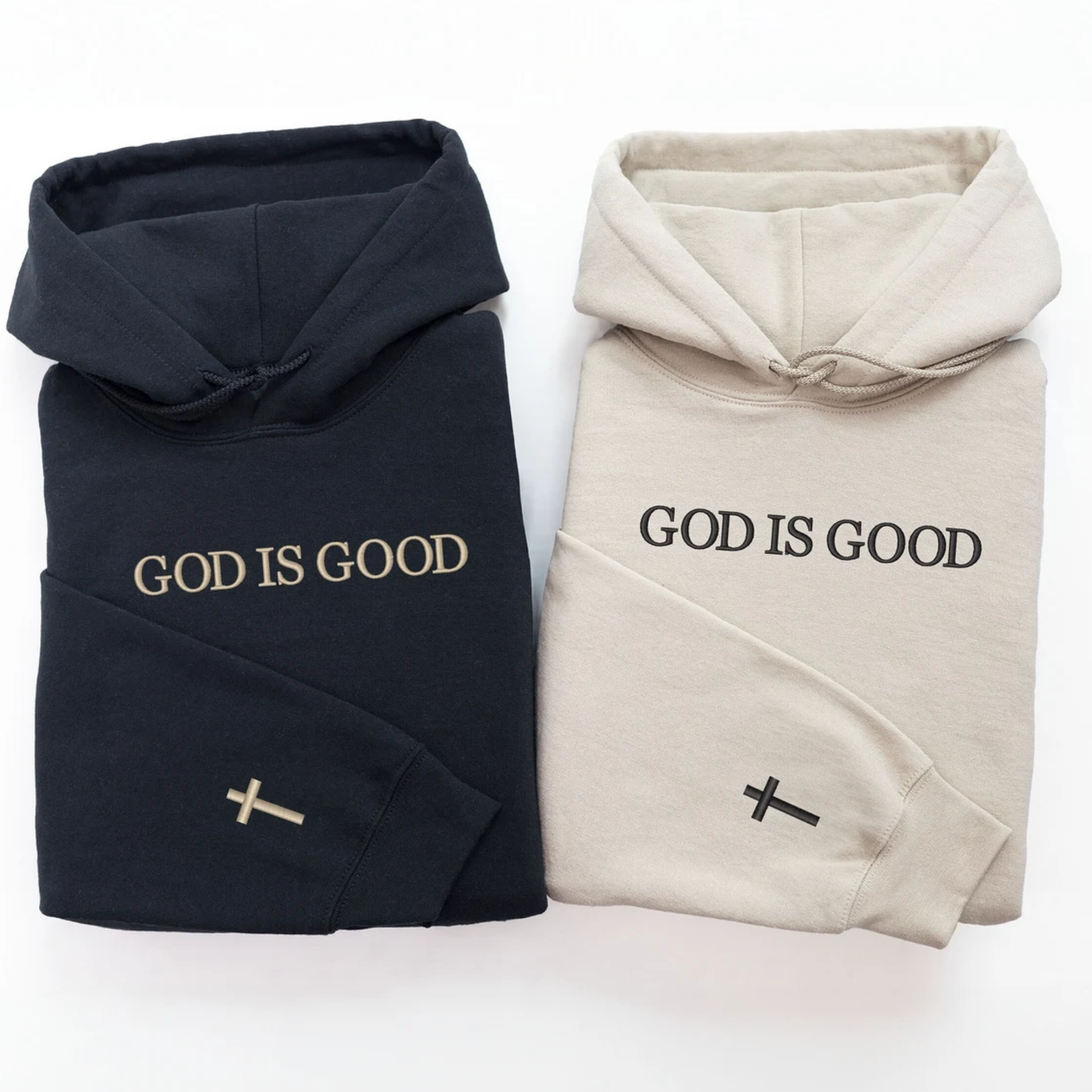 God Is Good Embroidered Minimal Hoodie