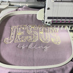 Jesus Is King Embroidered Sweatshirt